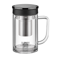 苏泊尔集茶玻璃杯享系列420ML*乌木黑、楠木金/KC42CL1随机发货 It