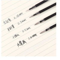 得力(deli)黑色笔芯 0.5中性笔替芯20支装 S206按动0.5mm 红色 20支