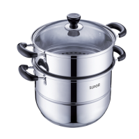 苏泊尔R304不锈钢双层复底26cm蒸锅SZ26B5
