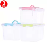 百优汇 收纳箱收纳盒整理箱子储物箱塑料箱家用药箱药盒16L 3支装 BYH-1352