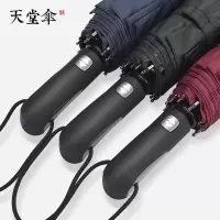 天堂伞全自动雨伞男女大号双人三折叠开收加固防风学生晴雨伞 两用 紫色(十骨全自动)
