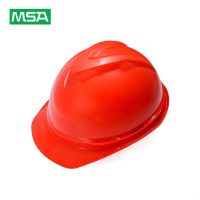 梅思安MSA V型安全帽 V-Gard500 ABS豪华型无孔超爱戴男女防撞安全头盔 红色 1顶 企业定制(地铁专用)
