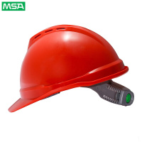 梅思安MSA ABS豪华型一指键帽衬带透气孔 V型安全帽施工建筑工地劳保头盔 红色 1顶装 企业定制(地铁专用)