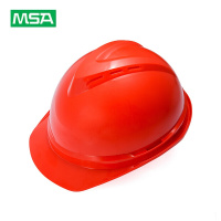 梅思安MSA ABS豪华型超爱戴帽衬 V型安全帽施工建筑工地劳保头盔 红色 5顶装 企业定制(地铁专用)