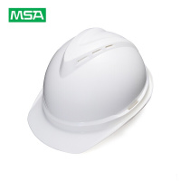 梅思安MSA ABS豪华型超爱戴帽衬 V型安全帽施工建筑工地劳保头盔 白色 5顶装 企业定制(地铁专用)