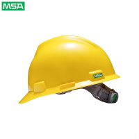 梅思安MSA PE标准型一指键帽衬 V型安全帽施工建筑工地劳保头盔 黄色 1顶装 企业定制(地铁专用)