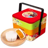 [润之禧_花月秋影月饼礼盒]润之禧三层铁盒礼盒月饼多口味组合装720g