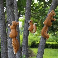 花园装饰 庭院摆件户外园林 幼儿园装饰摆件仿真动物小松鼠摆件三个