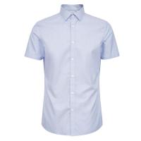 柒牌蓝条纹短袖 衬白/蓝条纹衫100%棉 成衣免烫