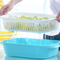 百优汇 沥水篮滤水篮洗菜篮果蔬盘零食筐厨房置物架(单个装)颜色随机