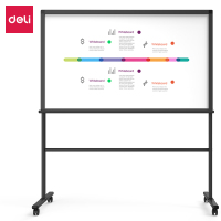 得力8737支架式钢化玻璃白板90*150可移动磁性写字板