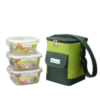 幸福一家人耐热玻璃保鲜盒三件套XF-007