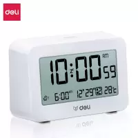得力多功能闹钟电子数显学生用床头闹钟带温度计桌面闹钟8839得力