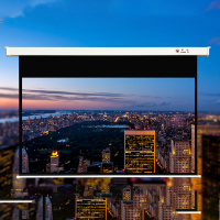 红叶75寸16:9电动幕布白塑幕+无线遥控器;吊装(包括人工等所有辅材+10米绿联HDMI线)