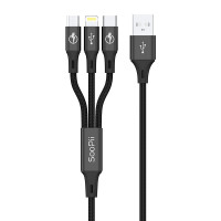 SooPii S20快充一拖三数据线黑色 2个装