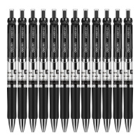 得力S01中性笔0.5mm弹簧头(黑)(12支/盒) 黑色