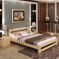 佐盛实木单人床双人床公寓床现代简约经济型木床成人简易床家用实木床2000*1500*400