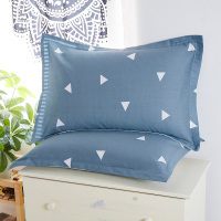 南极人 NANJIREN 枕套 家纺 全棉枕套 纯棉斜纹枕头套 枕芯套 爱巢 一对装 48*74CM