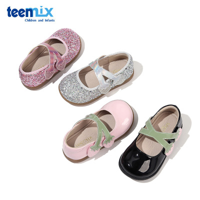 天美意(Teenmix)小草莓童鞋儿童皮鞋2020秋季新品小童幼童女童软底宝宝单鞋DX0568