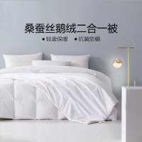 水星家纺 蚕之羽抗菌防螨桑蚕丝鹅绒二合一被床上用品 被子被芯