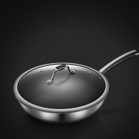 美的(Midea)蜂窝煎锅不粘锅26cm口径不锈钢锅具燃气电磁炉通用不粘锅316L不锈钢 26CM CJ26Fry502