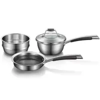 美的(Midea)锅具套装316L不锈钢煎锅蒸锅奶锅辅食组合套装锅燃气灶电磁炉通用SL0205
