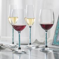 卡普拉小奢华绿松石水晶香槟杯盒套装