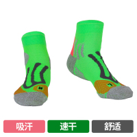 星加坊运动袜子男吸汗透气中筒男袜运动羽毛球袜篮球袜绿色单双装AD14-4