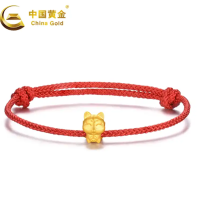 [中国黄金]足金可爱九尾狐红绳手链
