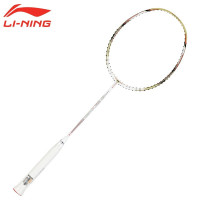 李宁 新款羽毛球拍风动9000国家队同款比赛拍全碳素羽毛球拍单拍(未穿线) 风动9000/白金/AYPP124