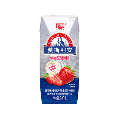 光明莫斯利安草莓味酸奶200g*12包家庭装酸奶新老包装随机发货