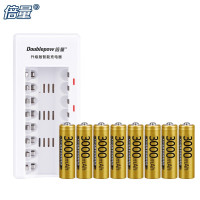 倍量 充电电池5号 五号可充电7号电池充电器套装适用于数码相机闪光灯玩具游戏机鼠标话筒 K18充电器配8节5号3000毫