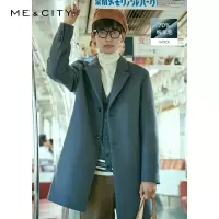 MECITY男装秋季中长款呢大衣保暖外套男