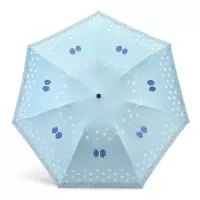 天堂伞伞太阳伞防晒黑胶遮阳伞雨伞女晴雨两用三折叠小清新 淡雅绿(蝴蝶结)