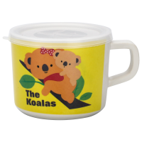 儿童漱口杯考拉卡通学饮杯家用卡通可爱有手柄竹纤维婴儿餐具幼儿园宝宝喝水带盖水杯婴儿