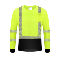 美安明 反光衣长袖 荧光黄反光安全服装 透气高反光保暖长袖