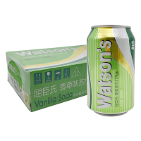 屈臣氏苏打水香草味苏打汽水330ml*24罐/箱
