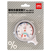 得力9012 军表式温湿度计75*20mm(白)(24只/盒)单只价格JS