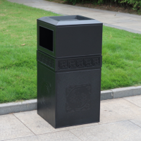 DAYUNHE YC 别墅花园中式铸铝垃圾桶 景观室外垃圾筒(黑色)