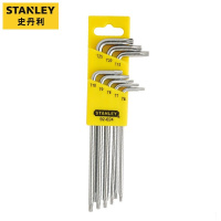 史丹利(STANLEY)8件套长L形中孔花形扳手TT6-TT25梅花形扳手 92-624-23