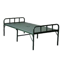 单层两折床铁床行军床工程塑料床加固高架床军绿色 (单层)钢塑两折床