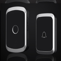 门铃接收不用电池无线门铃防水家用呼叫器 一拖二无线家用门铃 [黑色一拖二]