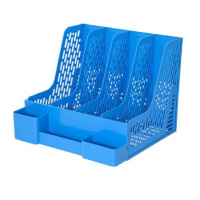 齐心 ED34 多功能资料架 4格 蓝（XF)