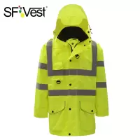舜发(sfvest) 反光棉衣执勤安全棉袄不含印字SMY-3004 荧光黄XXL