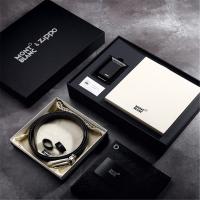 万宝龙 黑色/棕色双面自由剪裁商务皮带X之宝打火机套装 U0123757