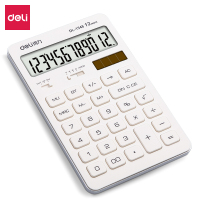 得力(deli)双电源平板式计算器 12位大屏桌面计算机 白色1548A