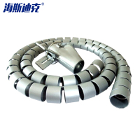 海斯迪克 gnjz-1378PE理线器包线管 配理线夹 电线整理缠线管护套 集线束线管电线管10米 银灰色 直径40mm