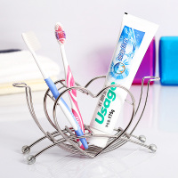 欧润哲(ORANGE)600001 创意心形不锈钢情侣牙杯牙刷牙膏架 单个装