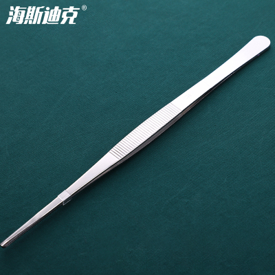 海斯迪克 gnjz-287 不锈钢镊子 圆艺造景夹子 加厚型防碘伏镊子 夹具 12.5cm精工CR加厚（10个）