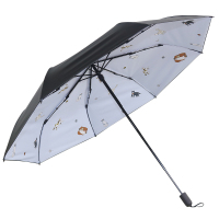 天堂伞手动折叠学生帅气款晴雨两用伞男女防晒遮阳太阳伞 天蓝色